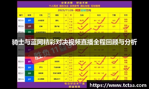 骑士与蓝网精彩对决视频直播全程回顾与分析