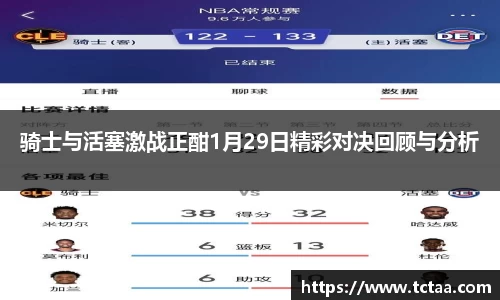 骑士与活塞激战正酣1月29日精彩对决回顾与分析
